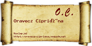 Oravecz Cipriána névjegykártya